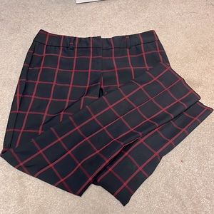 7th Avenue Design Studio New York & Company black and red plaid pants. 6